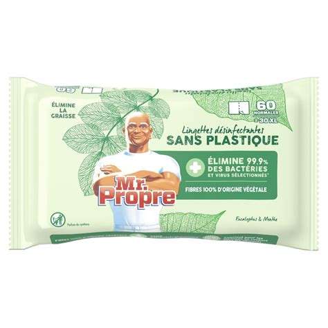 MR PROPRE Lingettes Anti Bacterienne Sans Plastiques X60 Pas Cher