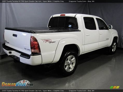 2005 Toyota Tacoma V6 Trd Sport Double Cab 4x4 Super White Graphite Gray Photo 3