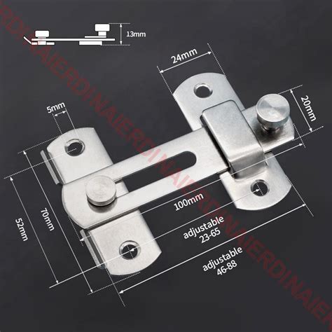 Naierdi Stainless Steel Degree Hasp Latches Sliding Door Chain