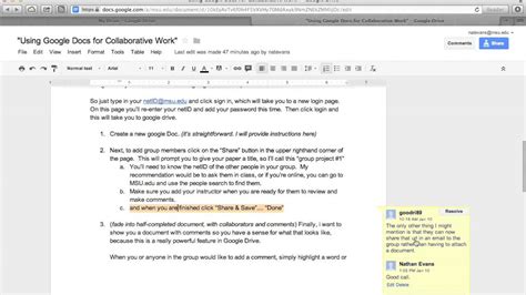 Using Google Docs For Collaborative Work Youtube