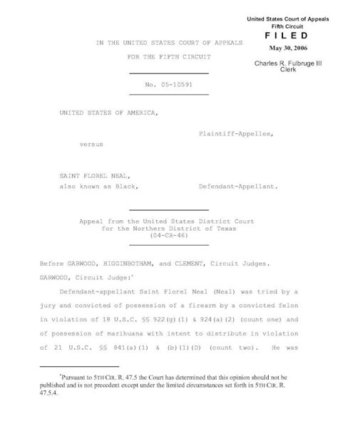 Pdf United States Court Of Appeals Fifth Circuit Filed In The S Ct