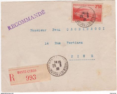 Lettres Documents Monaco Timbre F Vue A Rienne Dallay Rare