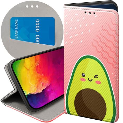 ETUI Z KLAPKĄ DO MOTOROLA ONE VISION P40 WZORY AWOKADO AVOCADO OWOC