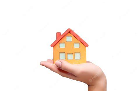 Premium Ai Image Hand Holding Miniature House Isolated On White