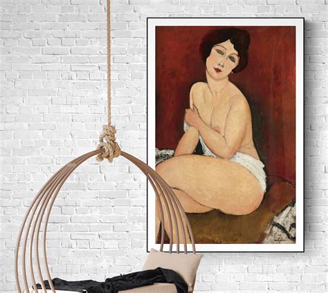 Seated Nude On A Sofa By Amedeo Modigliani Fine Art Print Arty Posters