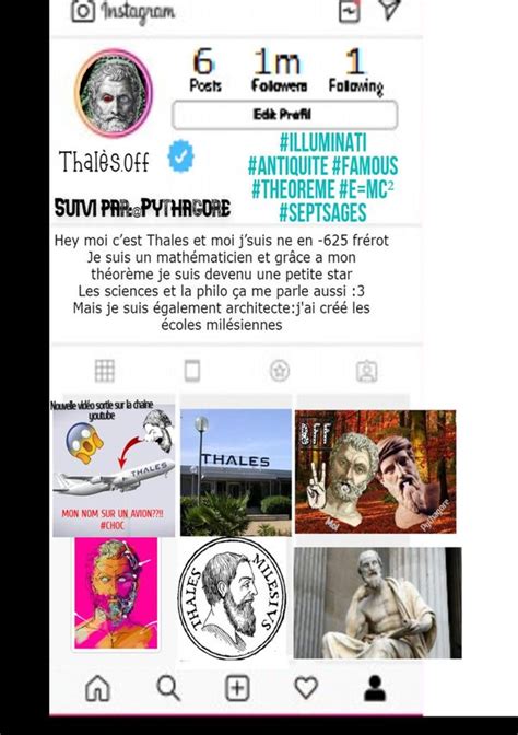 Profils INSTAGRAM Mathématiciens et mathématiciennes Collège Jean