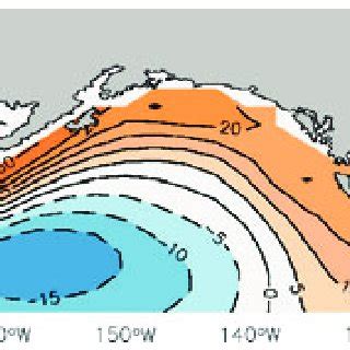 Modeled pycnocline depth changes (CI ¼ 5 m) for the period 1977-97 ...