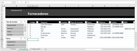 Planilha De Cadastro De Clientes E Fornecedores Excel Simples
