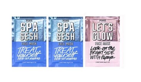 Victoria Secret Set Lot Of 3 Pink Face Mask Lets Glow Spa Sesh New Fresh Ebay