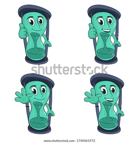 Set Hourglass Cartoon Mascots Stock Vector Royalty Free 1740461972 Shutterstock