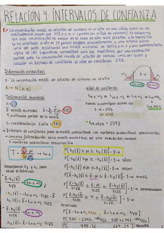 Relacion 4 Completa Resuelta Intervalos De Confianza Pdf