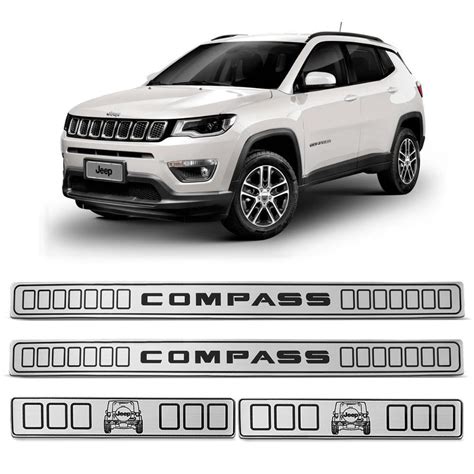 Jogo Soleira Porta Jeep Compass A Resinada Prata No Shoptime