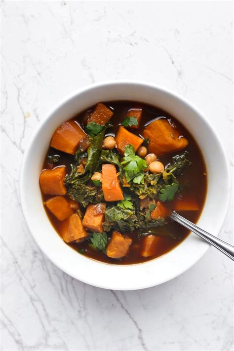 Chickpea Sweet Potato And Kale Soup The Vegan