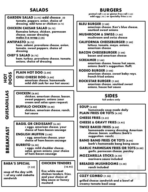 Apple Street Deli Menu In Ringtown Pennsylvania Usa