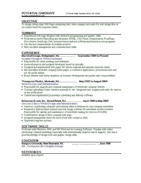 Sample Resume For Web Developer Fresher The Document Template