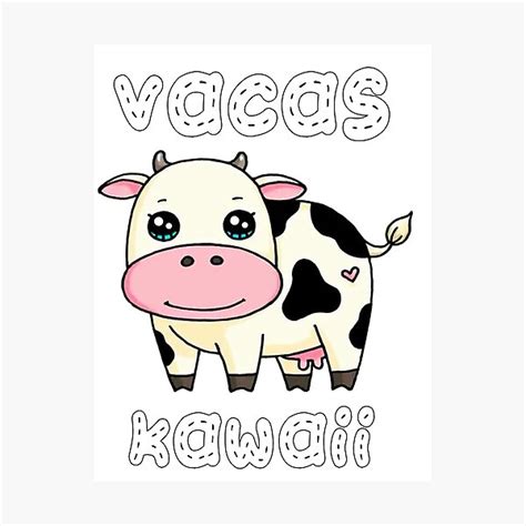 Lámina fotográfica me encanta la vaca kawaii vacas de RALPH92 Redbubble