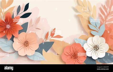 paper cut flowers, 3d floral wallpaper Stock Vector Image & Art - Alamy