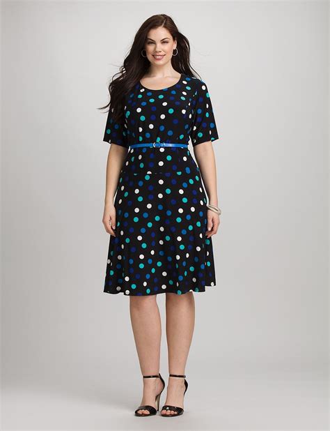 Plus Size Dresses JONES STUDIO Plus Size Scoop Neck Polka Dot Dress