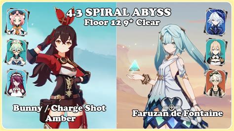 GI Bunny Amber And Faruzan DPS Spiral Abyss 4 3 F12 9 Clear