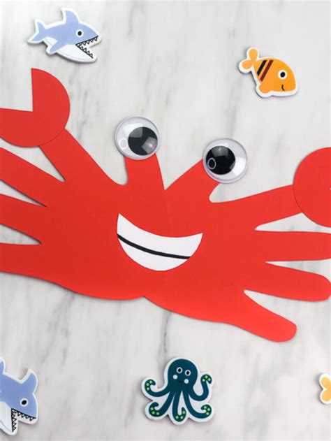 Easy And Fun Handprint Crab Craft For Kids Story Simple Everyday Mom