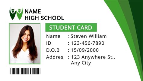 Id Card Student Template Postermywall