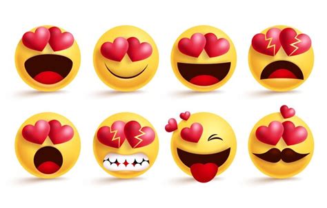 Premium Vector Emojis Valentines Lovely Character Vector Set Emoji