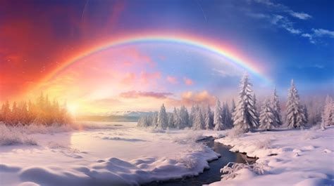 winter skyrainbow images    freepik