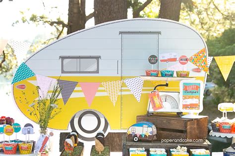 Happy Camper Party Decorations Paper And Cake Vintage Travel Trailers Travel Trailer