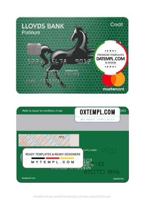 United Kingdom Lloyds Platinum Mastercard Template In Psd Format Fully