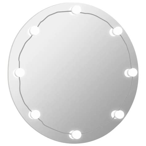 Dbaiyi Ddis Miroir Mural Sans Cadre Avec Lampes LED Rond Verre