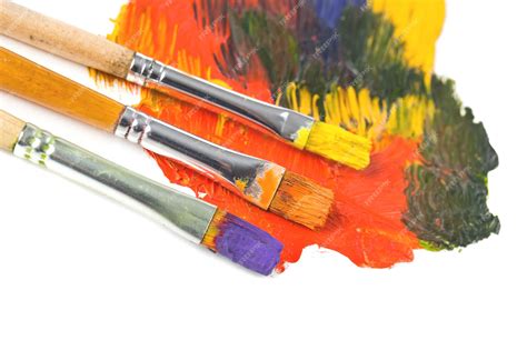 Premium Photo | Paints and brushes for painting