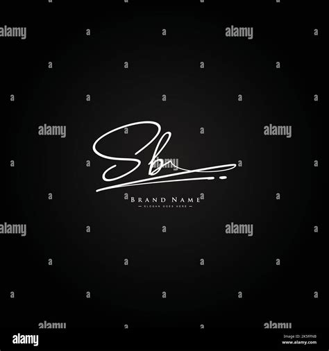 Initial Letter Sb Logo Handwritten Signature Style Logo Signature