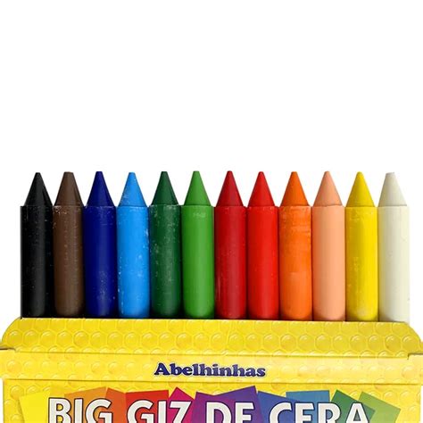 Big Giz De Cera Abelhinhas 12 Cores Grosso Acrilex Lupel