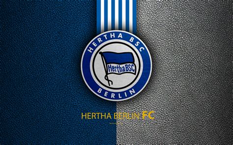 Download wallpapers Hertha Berlin FC, 4K, German football club, Bundesliga, leather texture ...