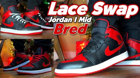 Lace Swap Jordan 1 Mid Bred 2022 Youtube