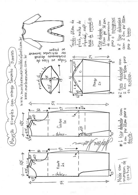 Macac O Para Beb Simples Manga Comprida Diy Marlene Mukai