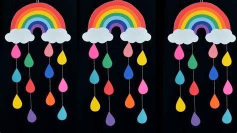 Diy Easy Rainbow Wall Hanging With Paper Paper Crafts Wall