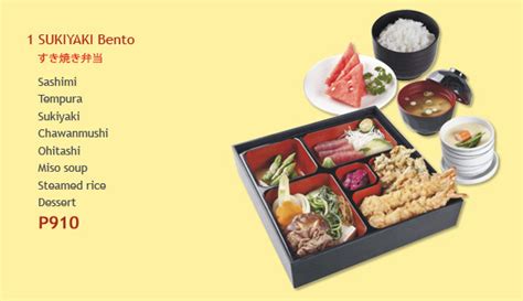 Kimpura Menu Sukiyaki Bento