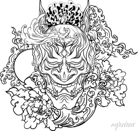 Japanese Demon Tattoo Design