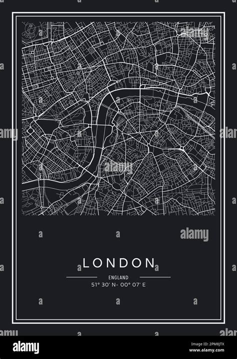 Mapa Imprimible En Blanco Y Negro De La Ciudad De Londres Dise O De