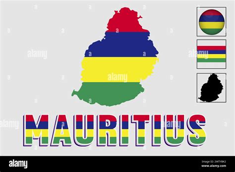 Mauritius Flag And Map In A Vector Graphic Stock Vector Image And Art Alamy