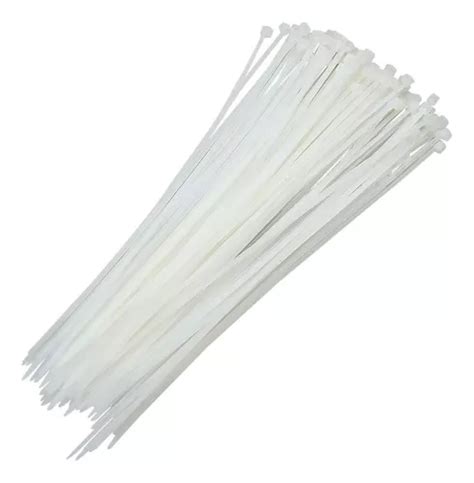 Kit 100 Enforca Gato Abraçadeira De Nylon 400 X 5 0 Mm Cor Branco