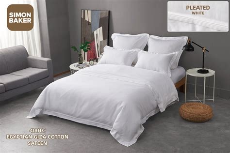 400tc Egyptian Cotton Pleated Oxford Duvet Covers And Pillowcases