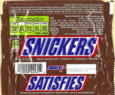 Nutrition Facts Snickers - Bios Pics