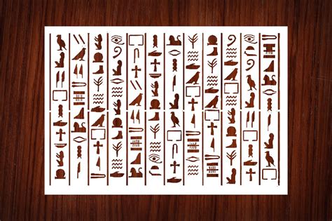 Egyptian Hieroglyphics Reusable Stencil Ancient Art Template for DIY ...