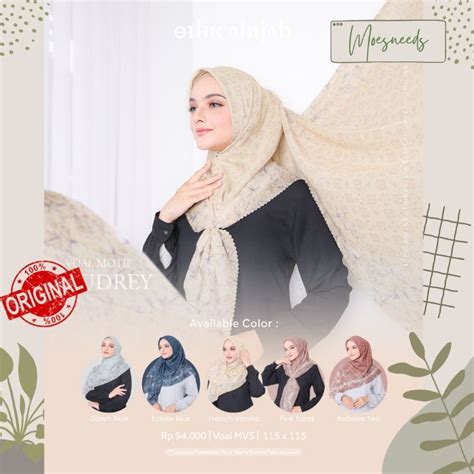 Jual Ethica Hijab Segi Empat Voal Motif Audrey Shopee Indonesia