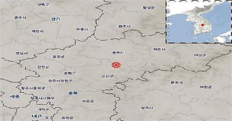 충북 괴산군 북동쪽서 규모 29 지진 발생