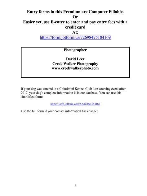 Fillable Online Entry Forms In This Premium Are Computer Fillable Or