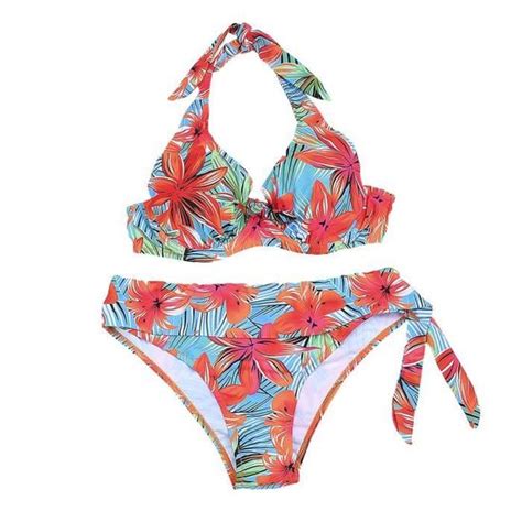 Maillot de bain Femmes Imprimer Sexy Push Up Soutien Gorge Rembourré Beach Bikini Set Beachwear