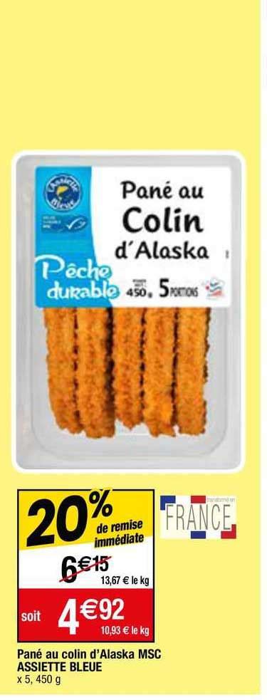 Promo Pan Au Colin D Alaska Msc Assiette Bleue Chez Migros France